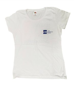 T-shirt wit voorkant met het VUB logo