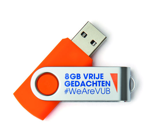 USB stick 8GB oranje 'vrije gedachten'