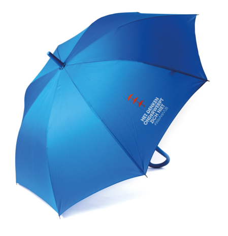 Paraplu blauw 'Het denken onderwerpt zich niet'