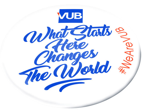 Button 'What starts here changes the world'