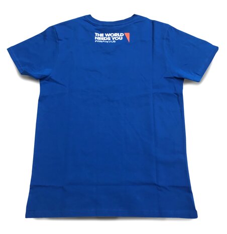 Blauwe T-shirt achterkant met WeAreVUB