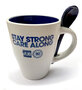 Coffee mug with spoon 'Stay strong care along'